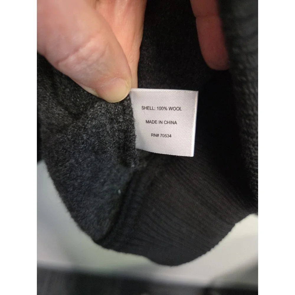 Orvis 100% Wool Sweater Men's XL Heather‎ Black Gray Pullover Cozy